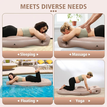 Inflatable Pregnant Woman Yoga Mat with Abdominal Hole Relaxation Lying Sleeping Mat Travel Portable Meble Ogrodowe Soft