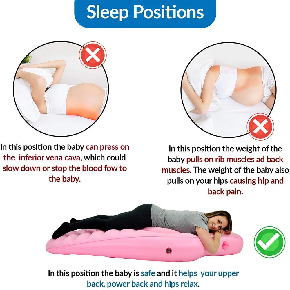 Inflatable Pregnant Woman Yoga Mat with Abdominal Hole Relaxation Lying Sleeping Mat Travel Portable Meble Ogrodowe Soft